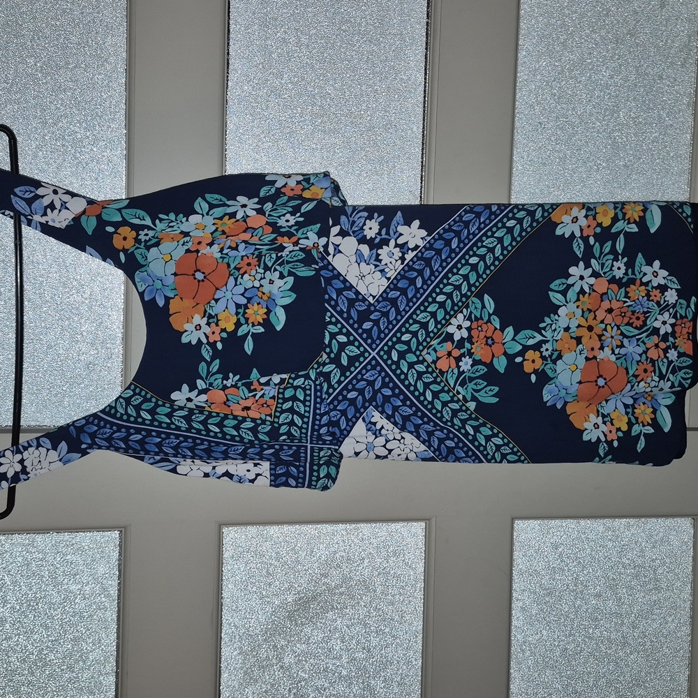 Maeve Navy Floral Mini Tunic Dress - Picture 1 of 7